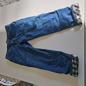 Eddie Bauer boyfriend cut flannel lined jeans